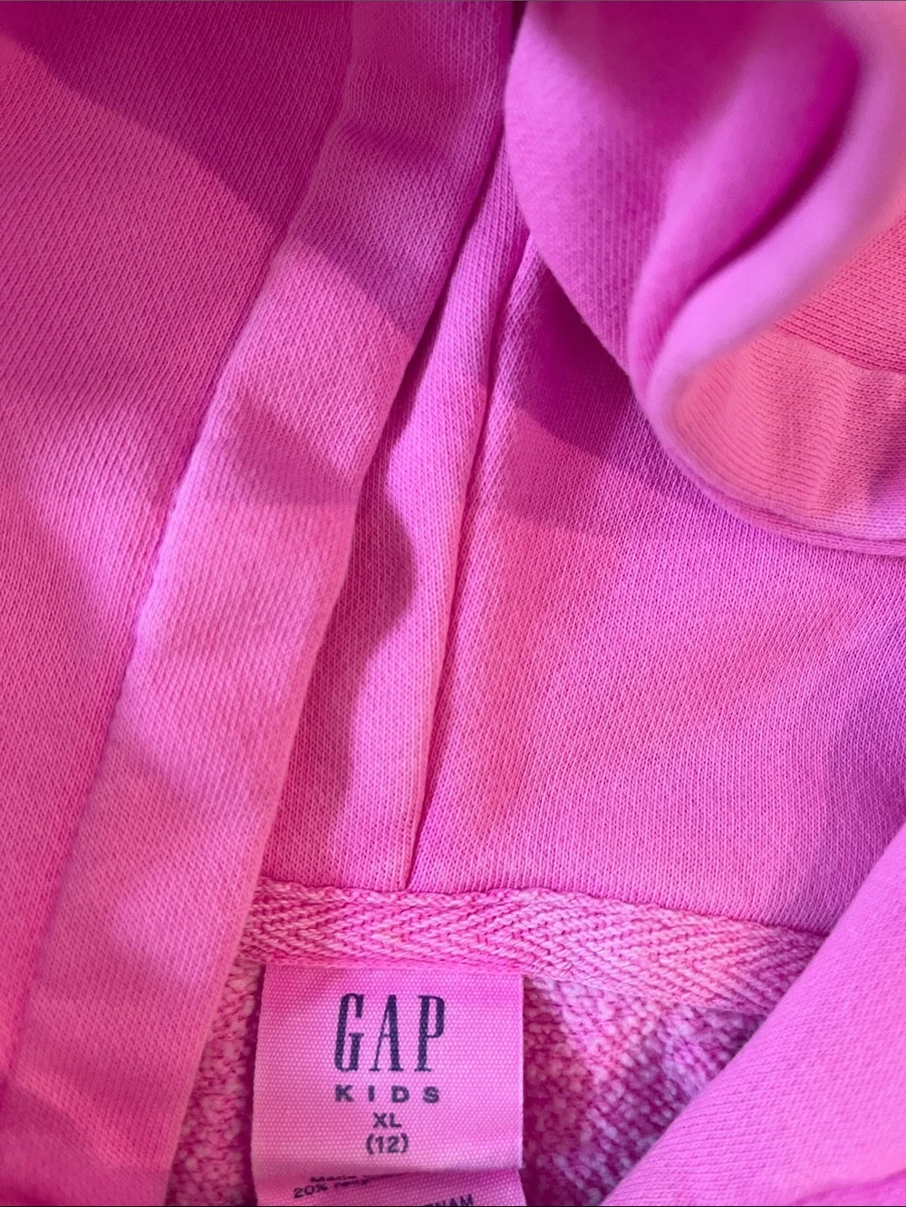 GAP kids Hot Pink Distressed Pullover Hoodie